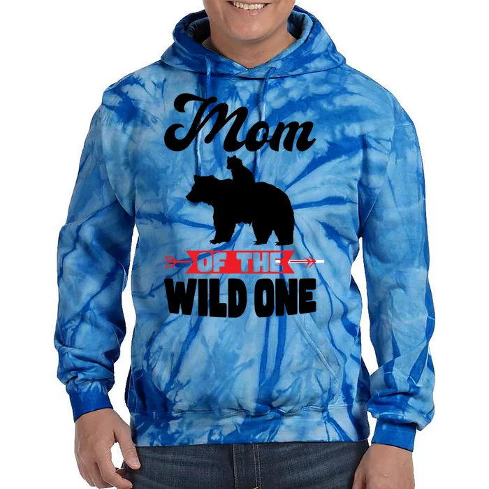 Mom Of The Wild One Papa Bear Gift Tie Dye Hoodie