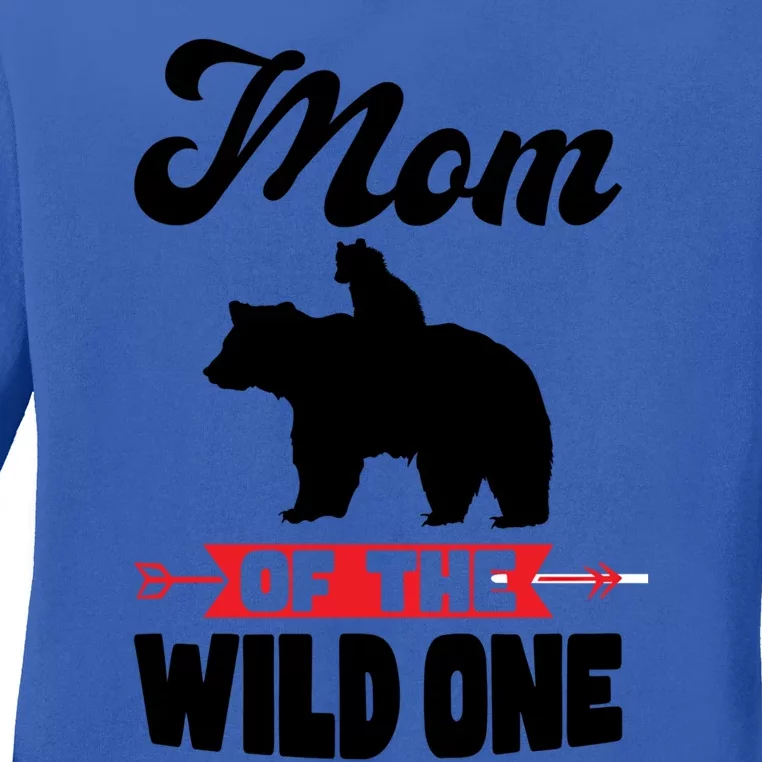 Mom Of The Wild One Papa Bear Gift Ladies Long Sleeve Shirt