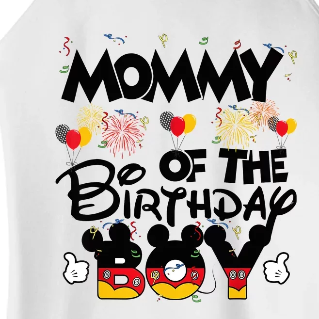 Mommy Of The Birthday Boy Mouse Family Matching Women’s Perfect Tri Rocker Tank