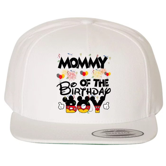 Mommy Of The Birthday Boy Mouse Family Matching Wool Snapback Cap