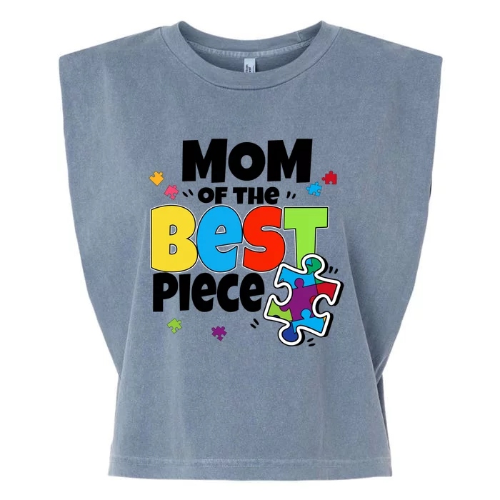 Mom Of The Best Piece Autism Mama Puzzle Mother Day Stepmom Meaningful Gift Garment-Dyed Women's Muscle Tee