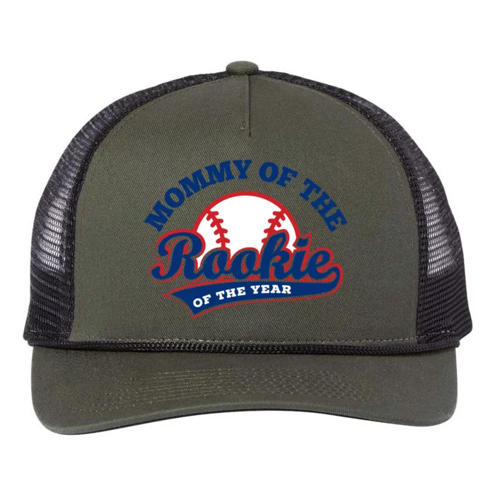 Mommy Of The Rookie Cute Gift Rookie Of The Year Baseball Mommy Gift Retro Rope Trucker Hat Cap