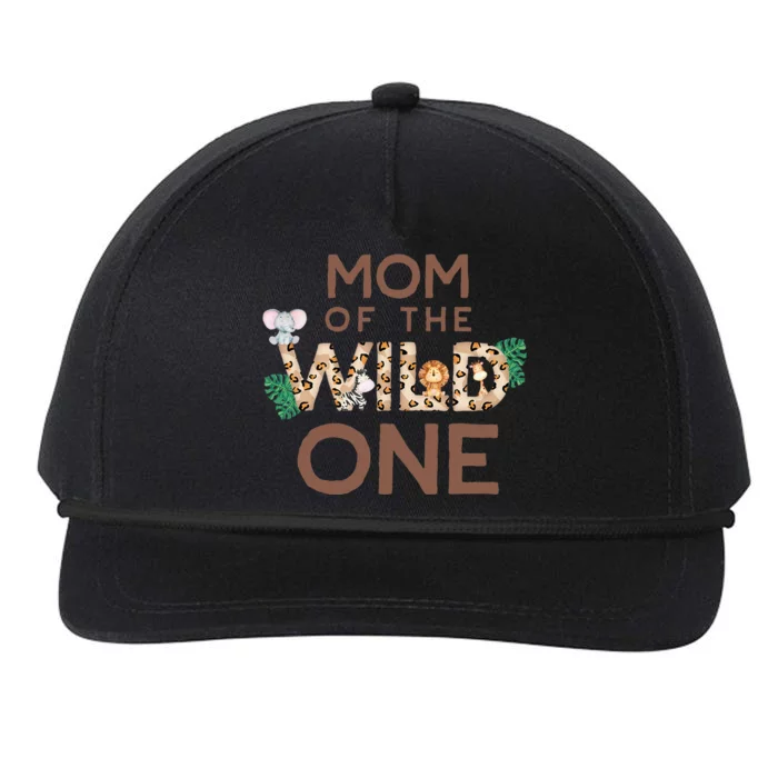 Mom Of The Wild One Animal Safari 1st Birthday Theme Family Snapback Five-Panel Rope Hat