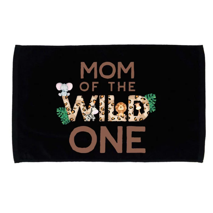 Mom Of The Wild One Animal Safari 1st Birthday Theme Family Microfiber Hand Towel