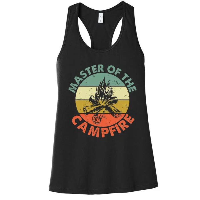 Master Of The Campfire Dad Camping Camping Dad Gift Women's Racerback Tank