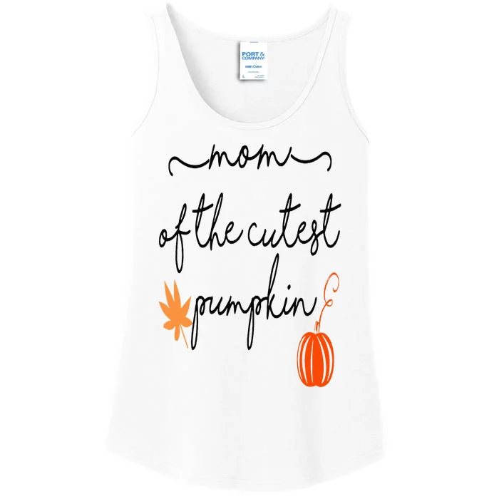 Mom of the Cutest Pumpkin Mom and Daughter Matching Ladies Essential Tank