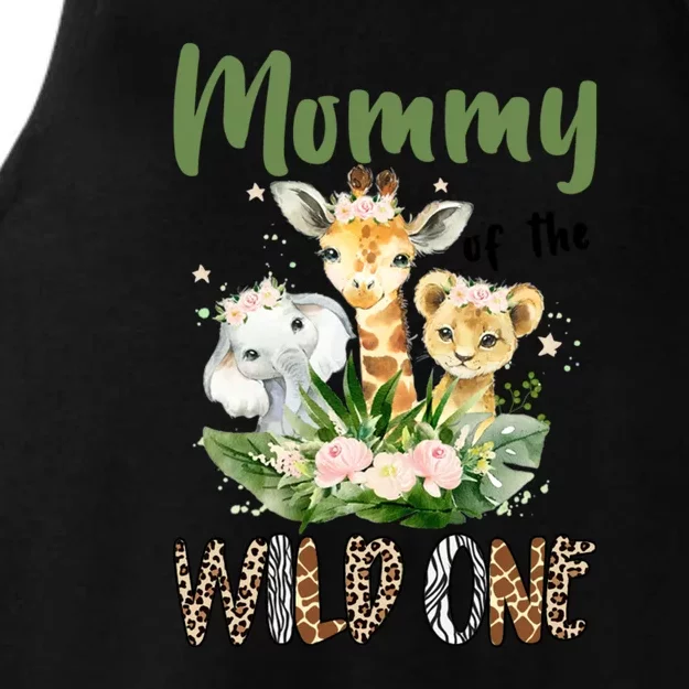 Mom Of The Wild One Zoo Theme Birthday Safari Jungle Animal Ladies Tri-Blend Wicking Tank