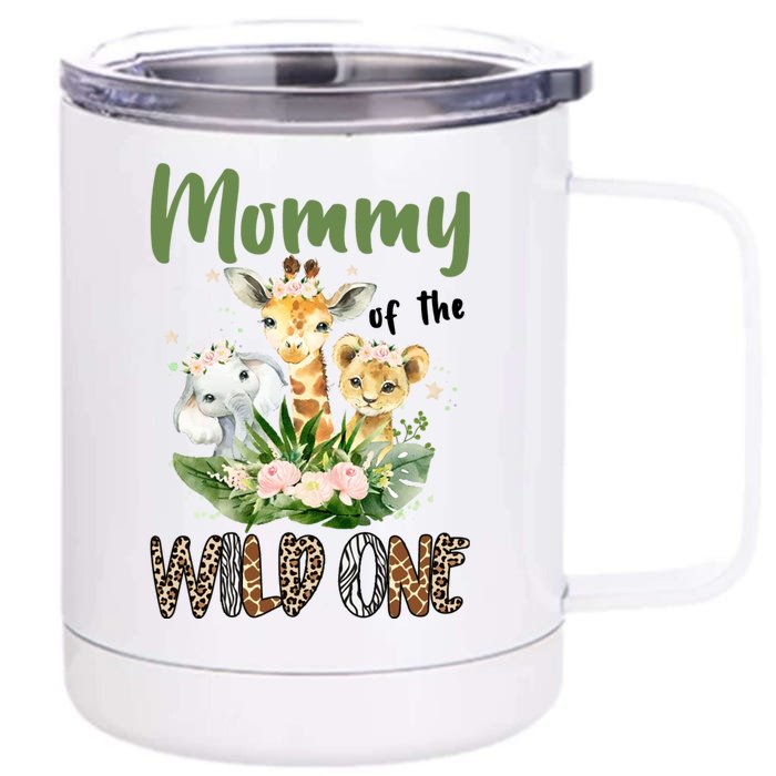 Mom Of The Wild One Zoo Theme Birthday Safari Jungle Animal Front & Back 12oz Stainless Steel Tumbler Cup