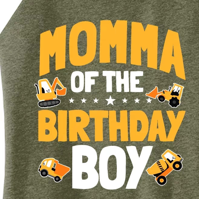 Momma Of The Birthday Boy Construction Worker Bday Party Women’s Perfect Tri Rocker Tank