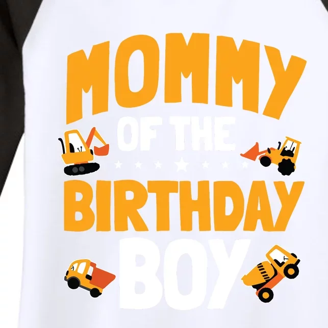 Mommy Of The Birthday Boy Construction Worker Bday Party Women's Tri-Blend 3/4-Sleeve Raglan Shirt