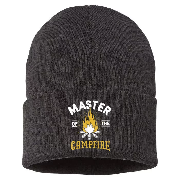 Master Of The Campfire Camping & Outdoors Gift Sustainable Knit Beanie