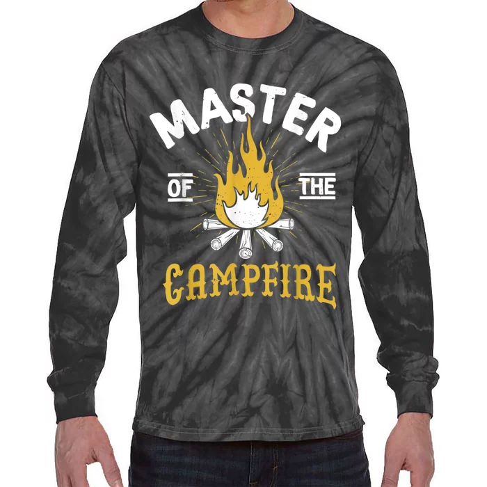 Master Of The Campfire Camping & Outdoors Gift Tie-Dye Long Sleeve Shirt