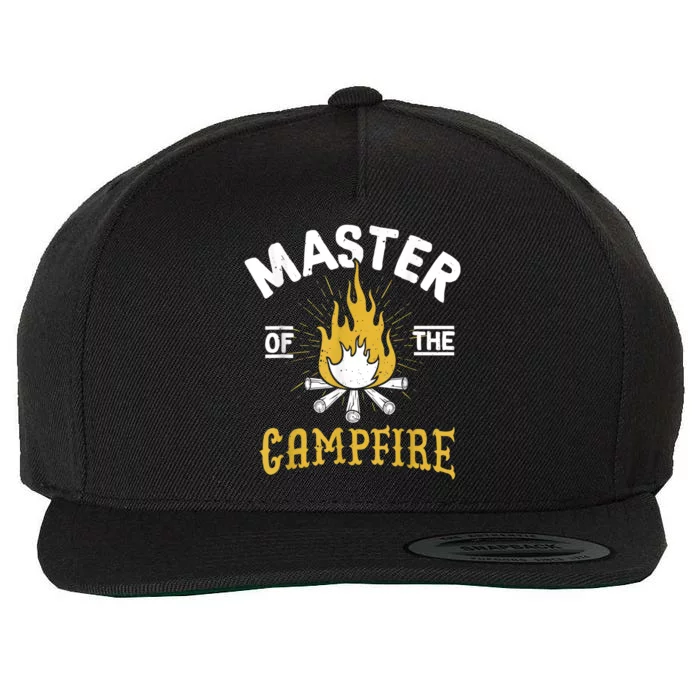 Master Of The Campfire Camping & Outdoors Gift Wool Snapback Cap