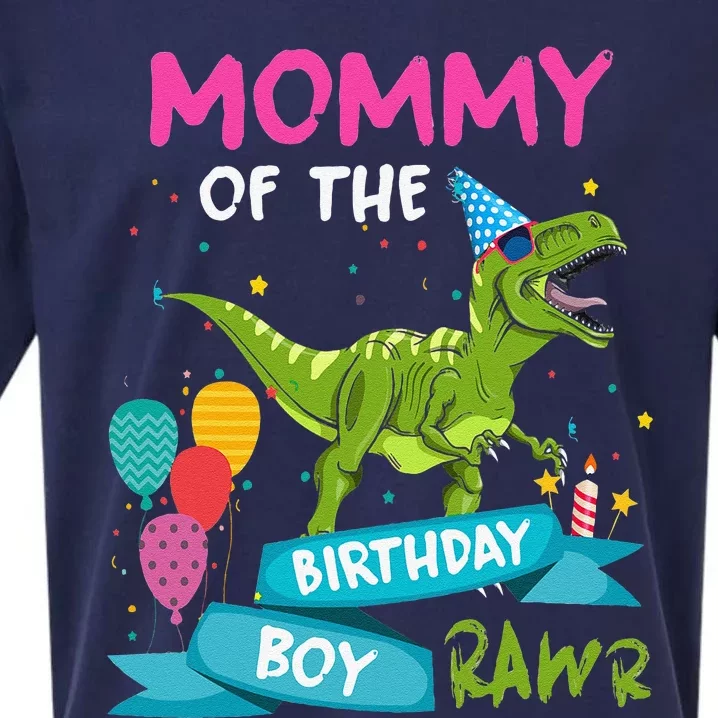 Mommy Of The Birthday Boy TRex RAWR Dinosaur Birthday Gift Sueded Cloud Jersey T-Shirt