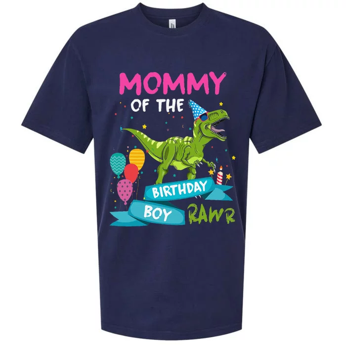 Mommy Of The Birthday Boy TRex RAWR Dinosaur Birthday Gift Sueded Cloud Jersey T-Shirt