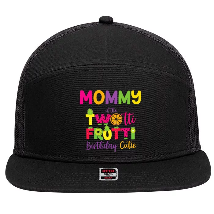 Mommy Of the Twotti Frutti Mom Birthday Party 7 Panel Mesh Trucker Snapback Hat