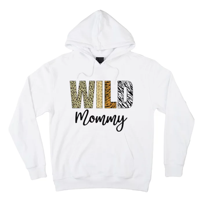 Mommy of The Wild One Zoo Birthday Safari Jungle Animal Hoodie