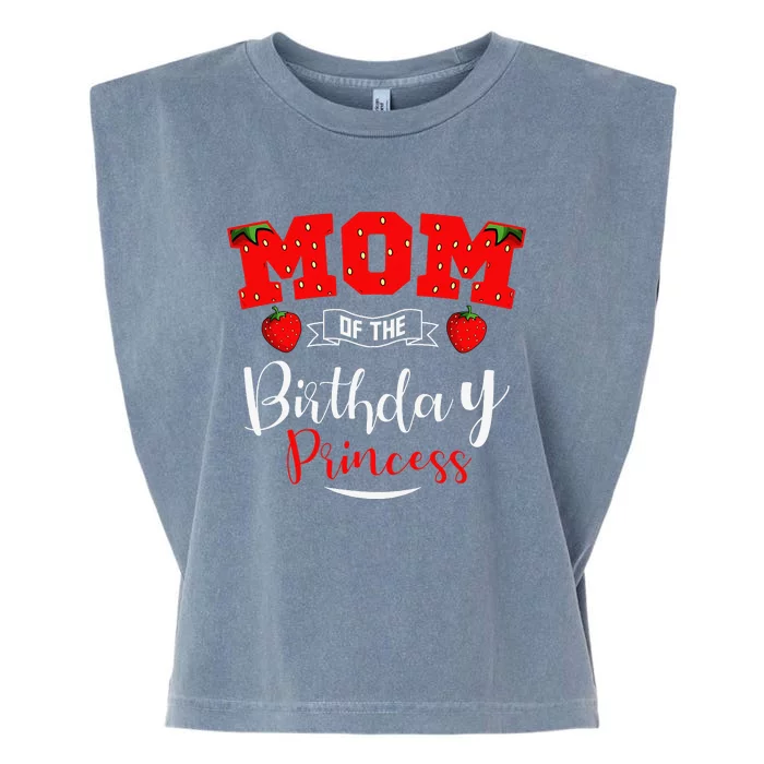 Mom Of The Birthday Princess Strawberry Theme Bday Party Garment-Dyed Women's Muscle Tee