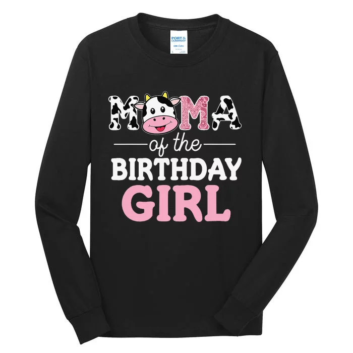 Mama of The Birthday Farm Cow Mommy Mom 1st Tall Long Sleeve T-Shirt