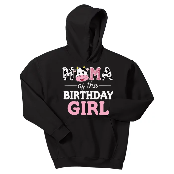 Mama of The Birthday Farm Cow Mommy Mom 1st Kids Hoodie