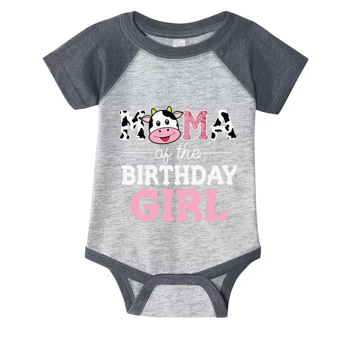 Mama of The Birthday Farm Cow Mommy Mom 1st Infant Baby Jersey Bodysuit