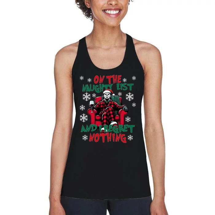 Myers On The Naughty List And We Regret Nothing Merry Creepmas Women's Racerback Tank