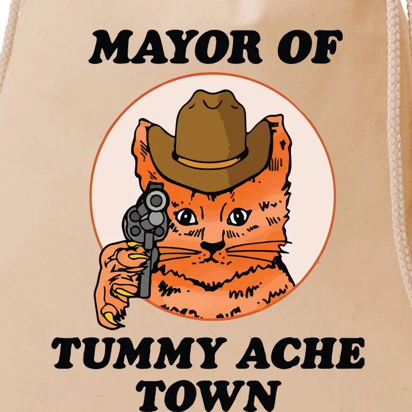 Mayor Of Tummy Ache Town Drawstring Bag