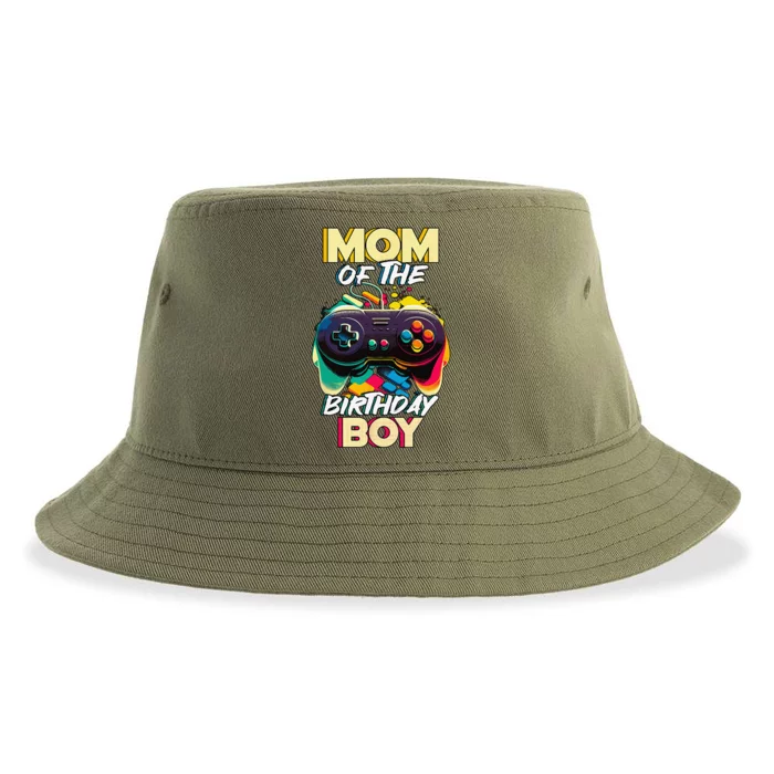 Mom Of The Birthday Matching Gamer Birthday Party Sustainable Bucket Hat