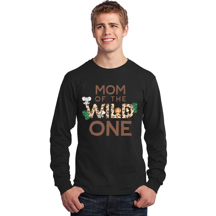 Mom Of The Wild One Animal Safari 1st Birthday Theme Family Long Sleeve Shirt