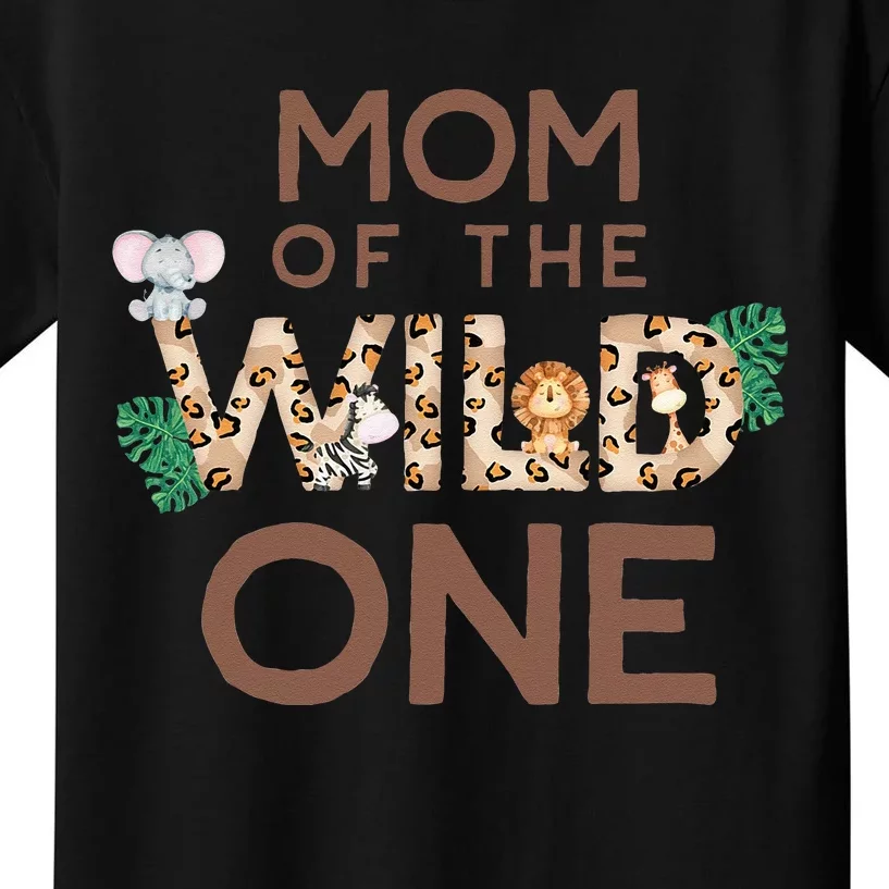 Mom Of The Wild One Animal Safari 1st Birthday Theme Family Kids T-Shirt