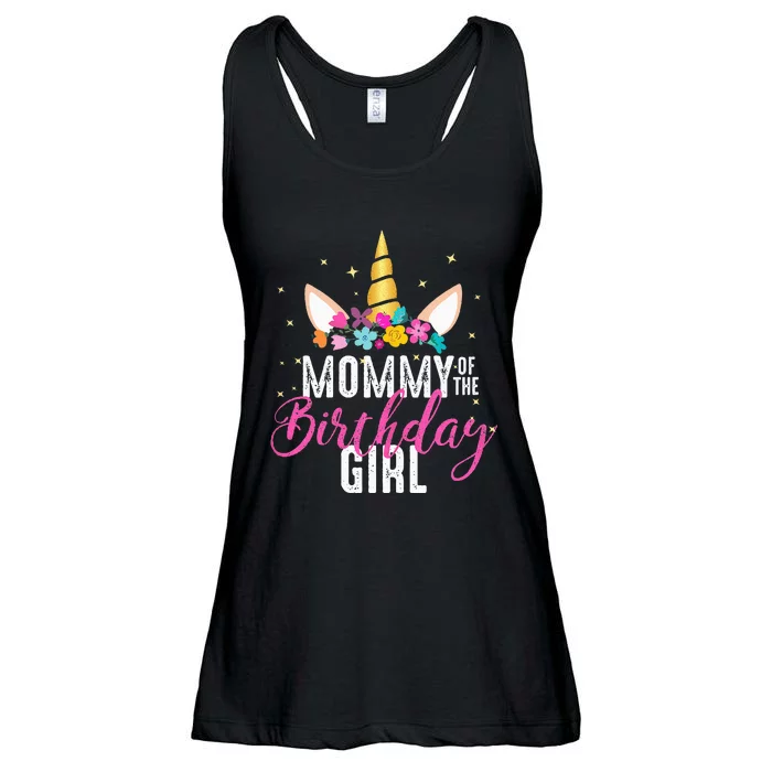 Mommy Of The Birthday Girl Mother Gift Unicorn Birthday Ladies Essential Flowy Tank