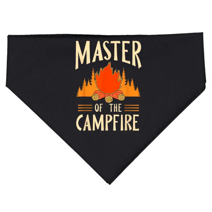 Master Of The Campfire Campsite Lover Camp Camping Camper USA-Made Doggie Bandana