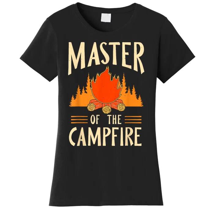 Master Of The Campfire Campsite Lover Camp Camping Camper Women's T-Shirt