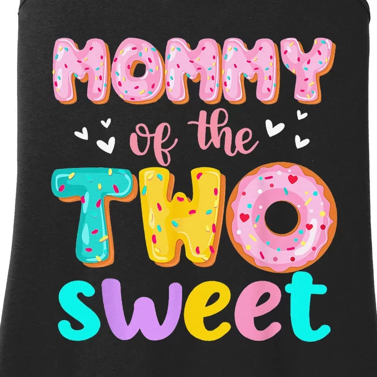 Mommy Of The Two Sweet Donut Birthday Family Theme Ladies Essential Tank