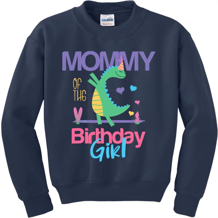 Mommy Of The Birthday Girl Dinosaur Theme Matching Family Kids Sweatshirt