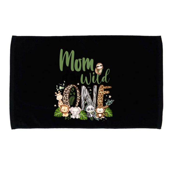 Mom Of The Wild One Zoo Birthday Safari Jungle Animal Microfiber Hand Towel