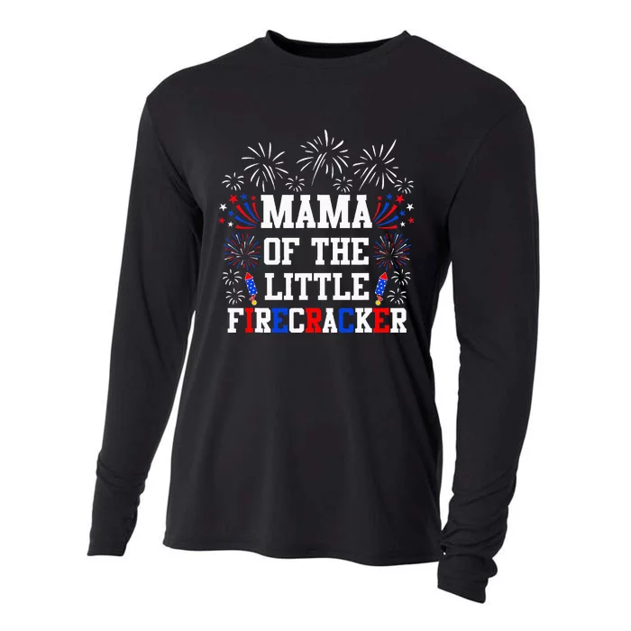 Mama Of The Little Firecracker 4th Of July Birthday Cooling Performance Long Sleeve Crew