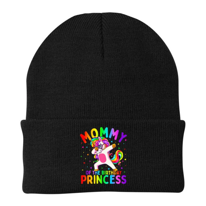 Mommy of the Birthday Princess Dabbing Unicorn Mom Knit Cap Winter Beanie