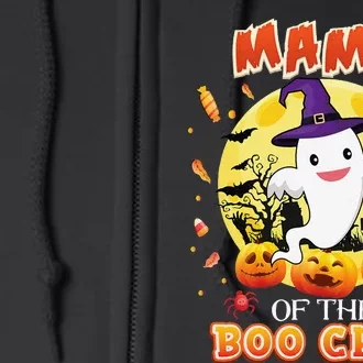 Mama Of The Boo Crew Halloween Cute Ghost Pumpkin Scary Full Zip Hoodie