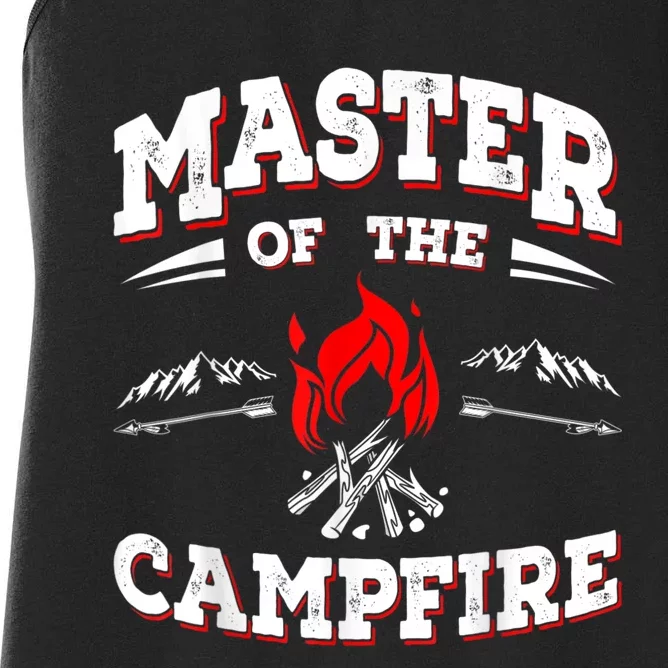 Master Of The Campfire Funny Camping Gift For Campers Women's Racerback Tank