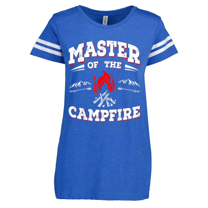 Master Of The Campfire Funny Camping Gift For Campers Enza Ladies Jersey Football T-Shirt