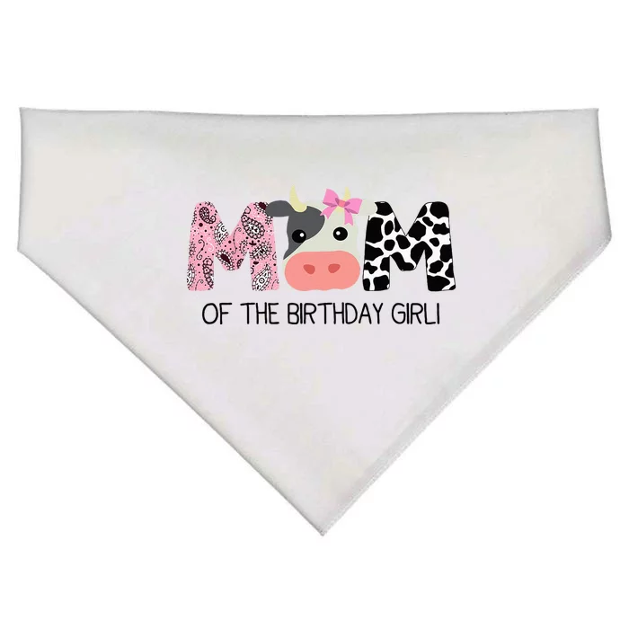 Mom Of The Birthday For Girl Cow Farm Birthday Cow Mommy 1st USA-Made Doggie Bandana