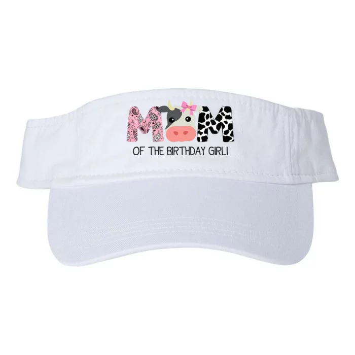 Mom Of The Birthday For Girl Cow Farm Birthday Cow Mommy 1st Valucap Bio-Washed Visor