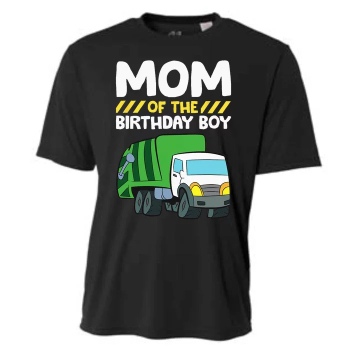 Mom Of The Birthday Boy Garbage Truck Birthday Party Cooling Performance Crew T-Shirt