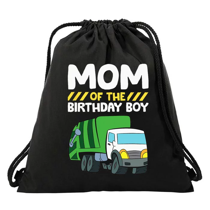 Mom Of The Birthday Boy Garbage Truck Birthday Party Drawstring Bag