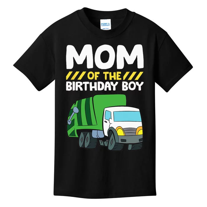 Mom Of The Birthday Boy Garbage Truck Birthday Party Kids T-Shirt