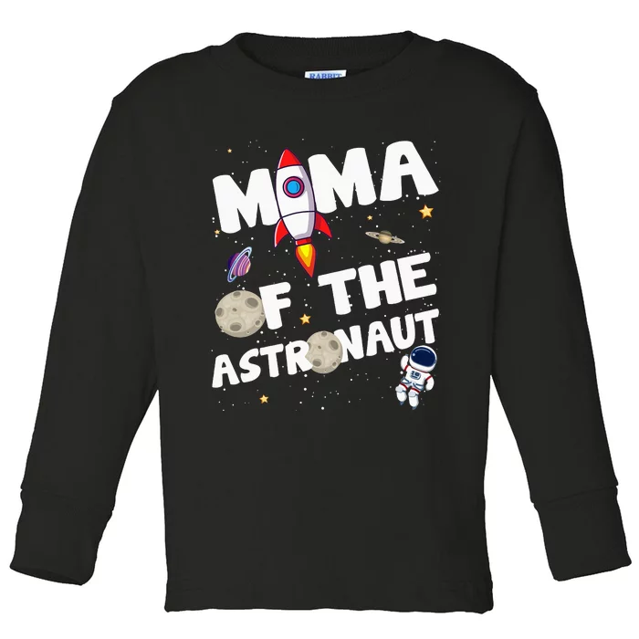 Mama of the Astronaut Space Theme Birthday Party Mom Toddler Long Sleeve Shirt