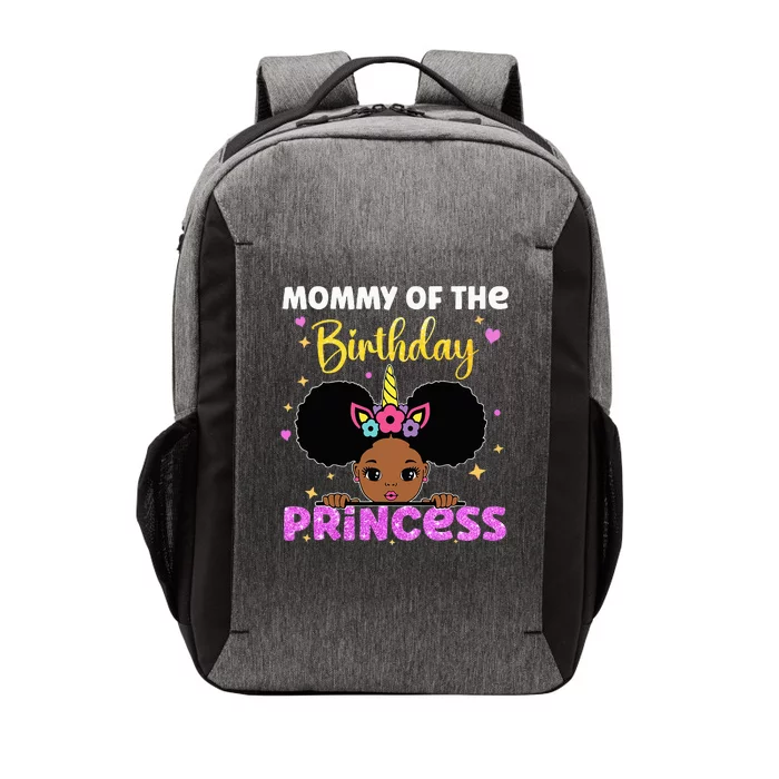 Mommy Of The Birthday Princess Melanin Afro Unicorn Cute Vector Backpack