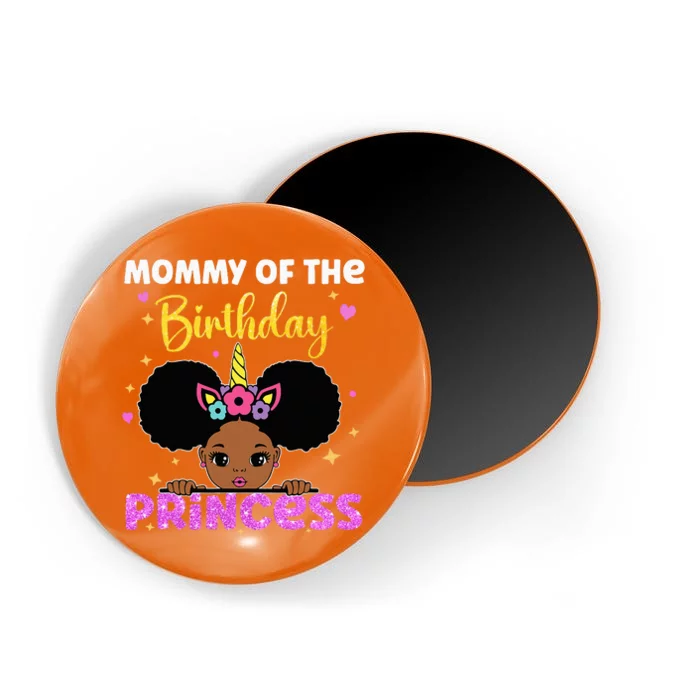 Mommy Of The Birthday Princess Melanin Afro Unicorn Cute Magnet