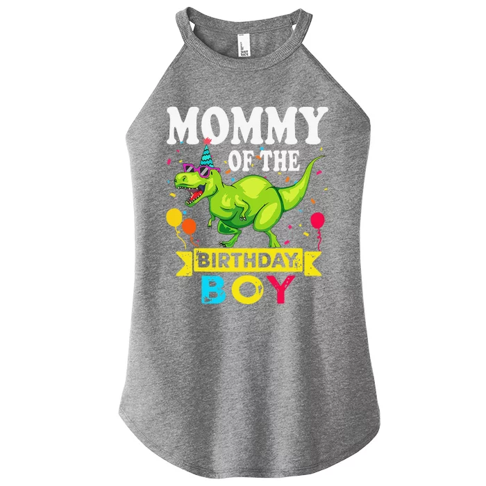 Mommy Of The Birthday Boy TRex RAWR Dinosaur Birthday Boy Women’s Perfect Tri Rocker Tank